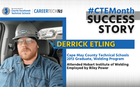 Derrick Etling student with CTE Success